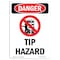 Signmission OSHA Danger Sign, Tip Hazard, 24in X 18in Decal, 18" W, 24" L, Portrait, Tip Hazard OS-DS-D-1824-V-1789 - alternate 1